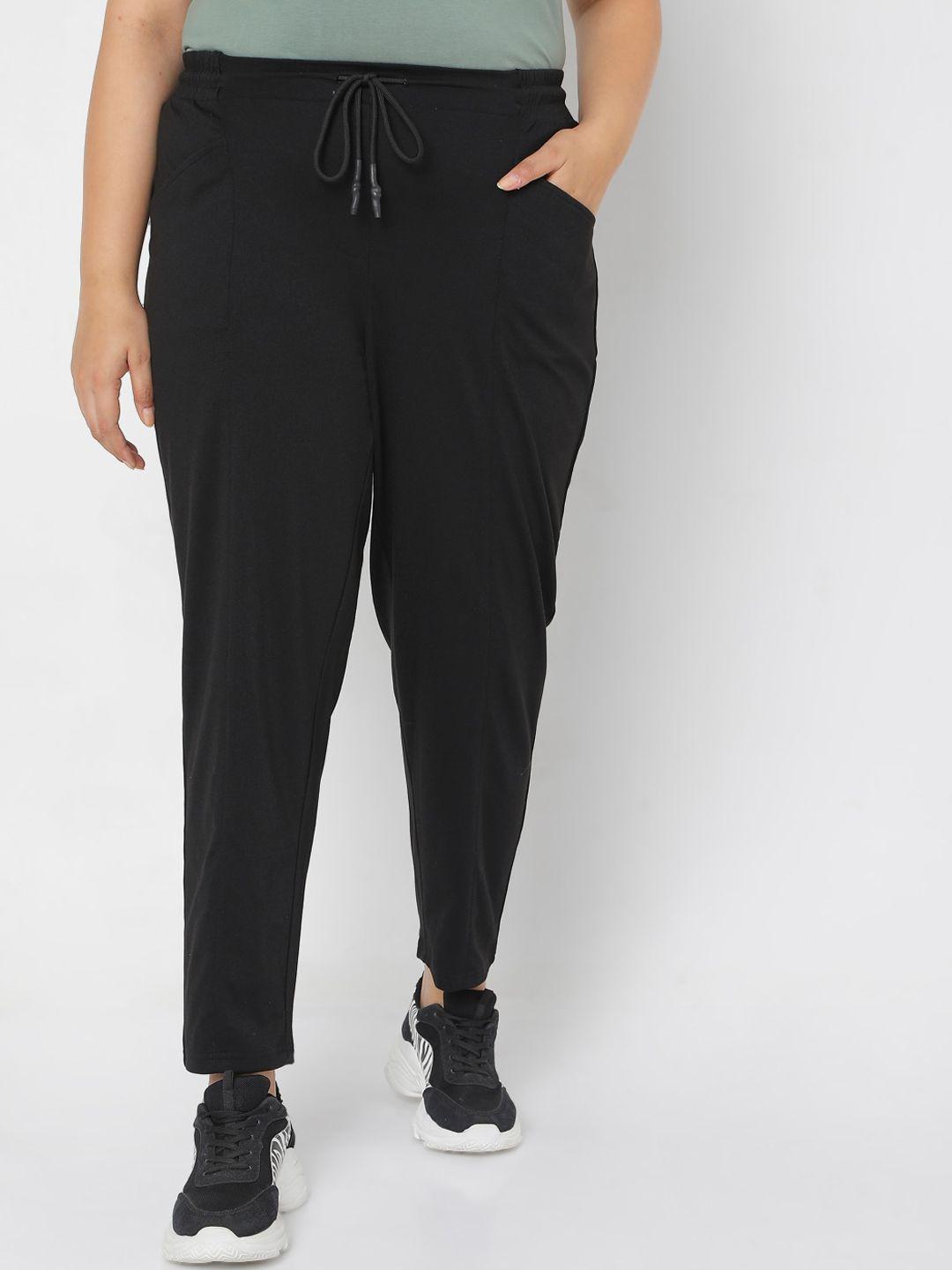 vero moda curve women black solid track pants