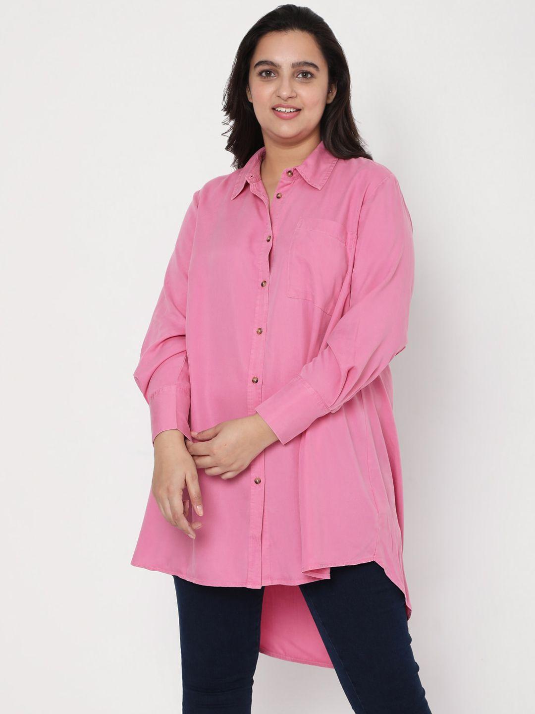 vero moda curve women pink opaque casual shirt