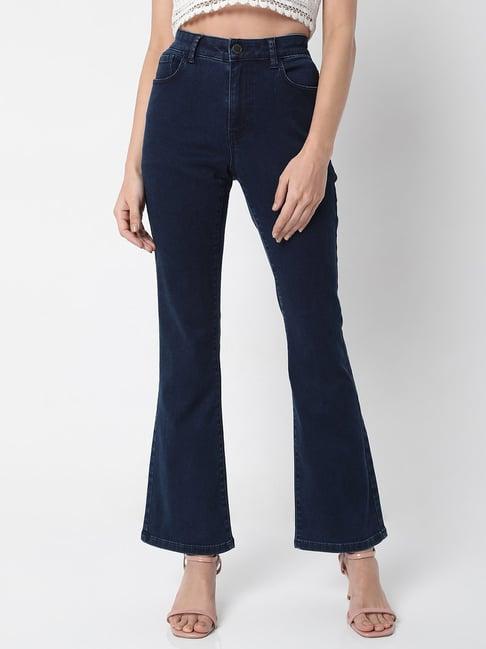 vero moda dark blue lightly washed jeans