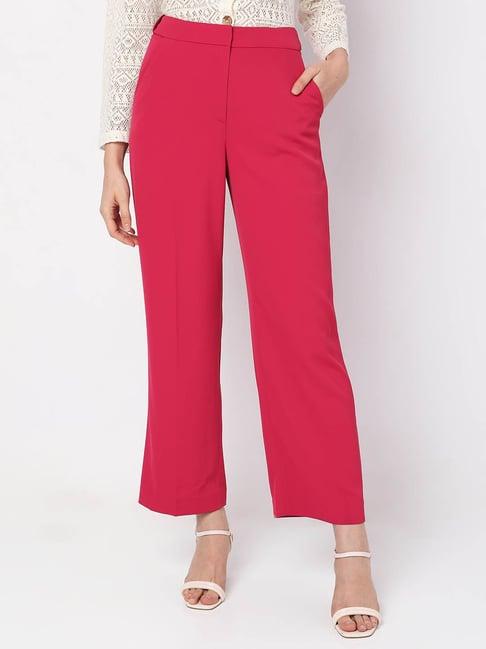 vero moda dark pink slim fit pants