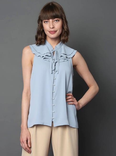 vero moda dusty blue top