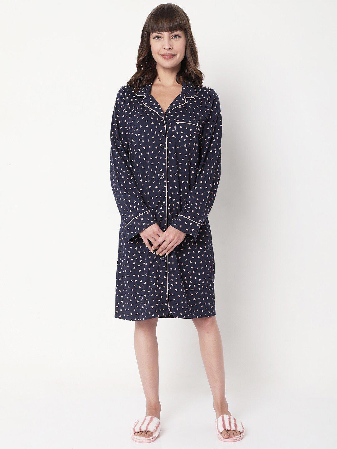 vero moda ease navy blue shirt dress