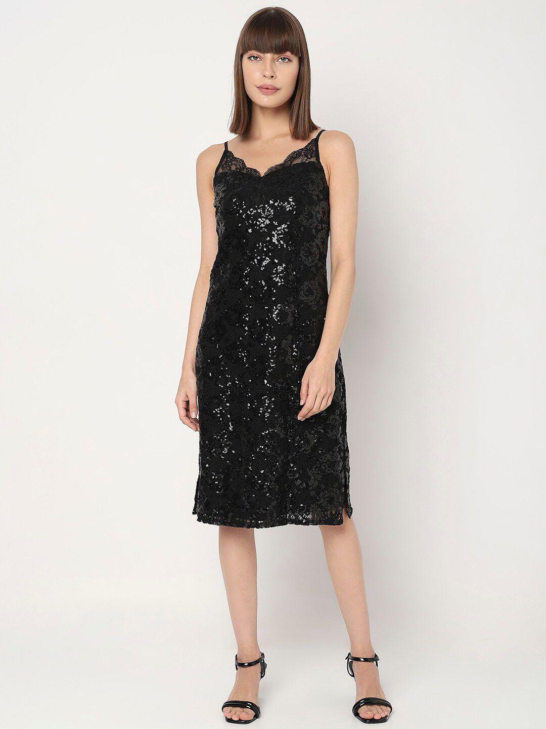 vero moda embellished sequinned sheath dress