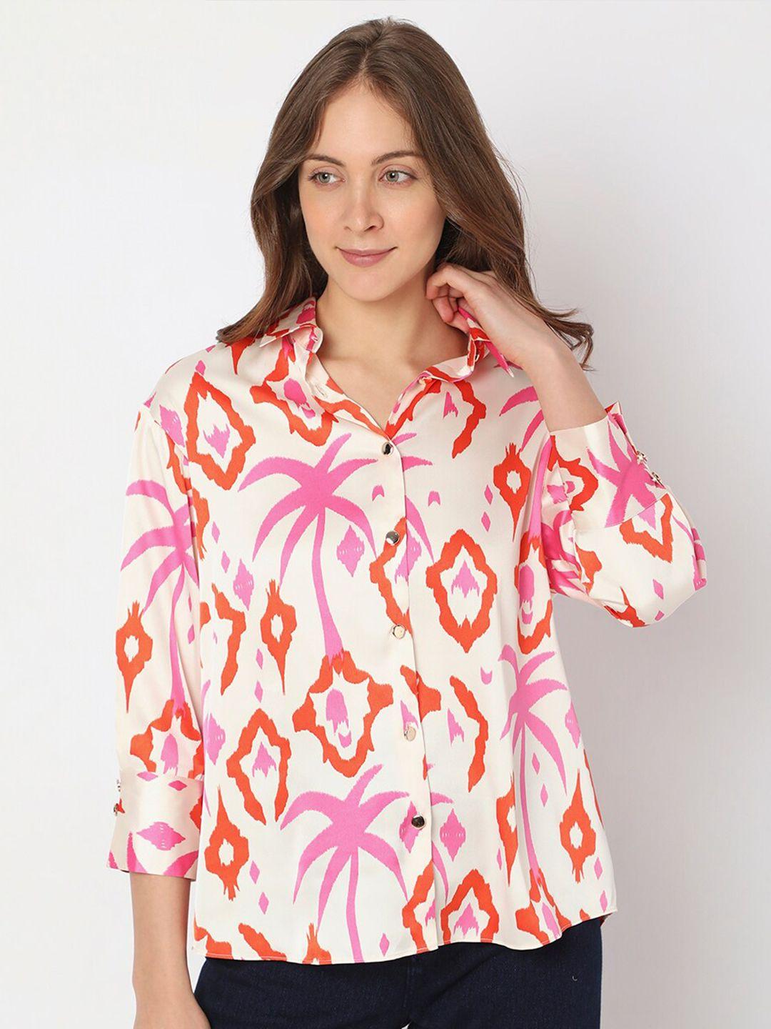 vero moda floral opaque printed casual shirt