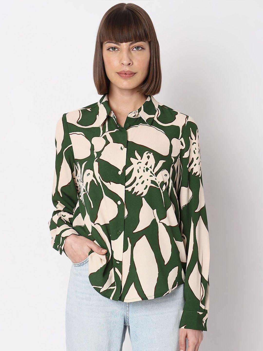 vero moda floral opaque printed casual shirt