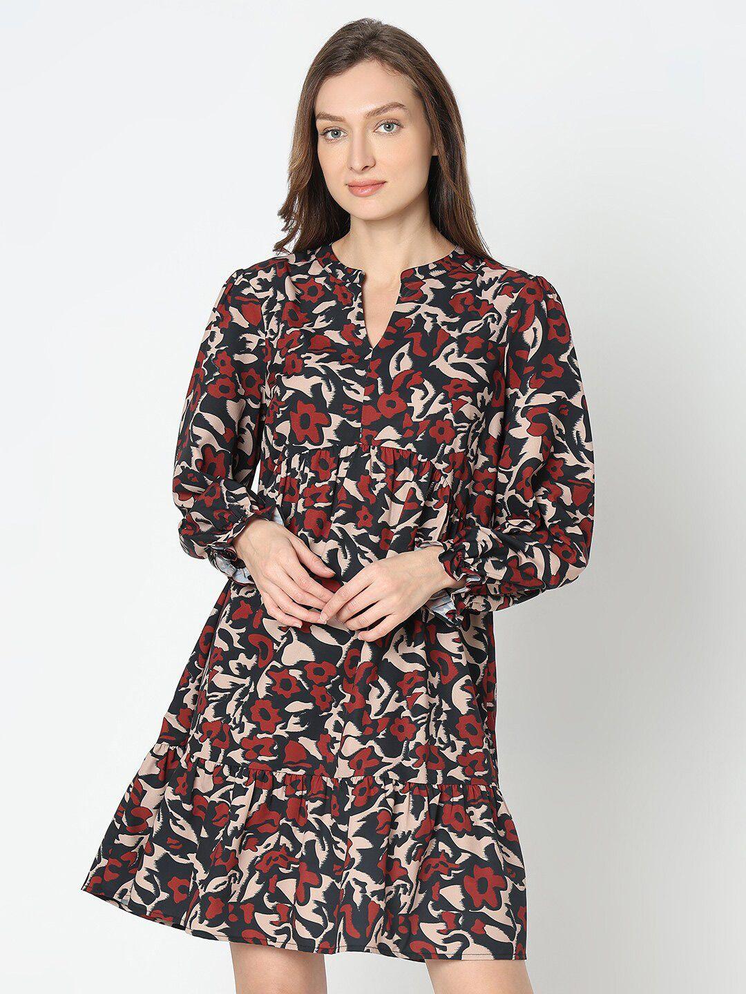 vero moda floral print a-line dress