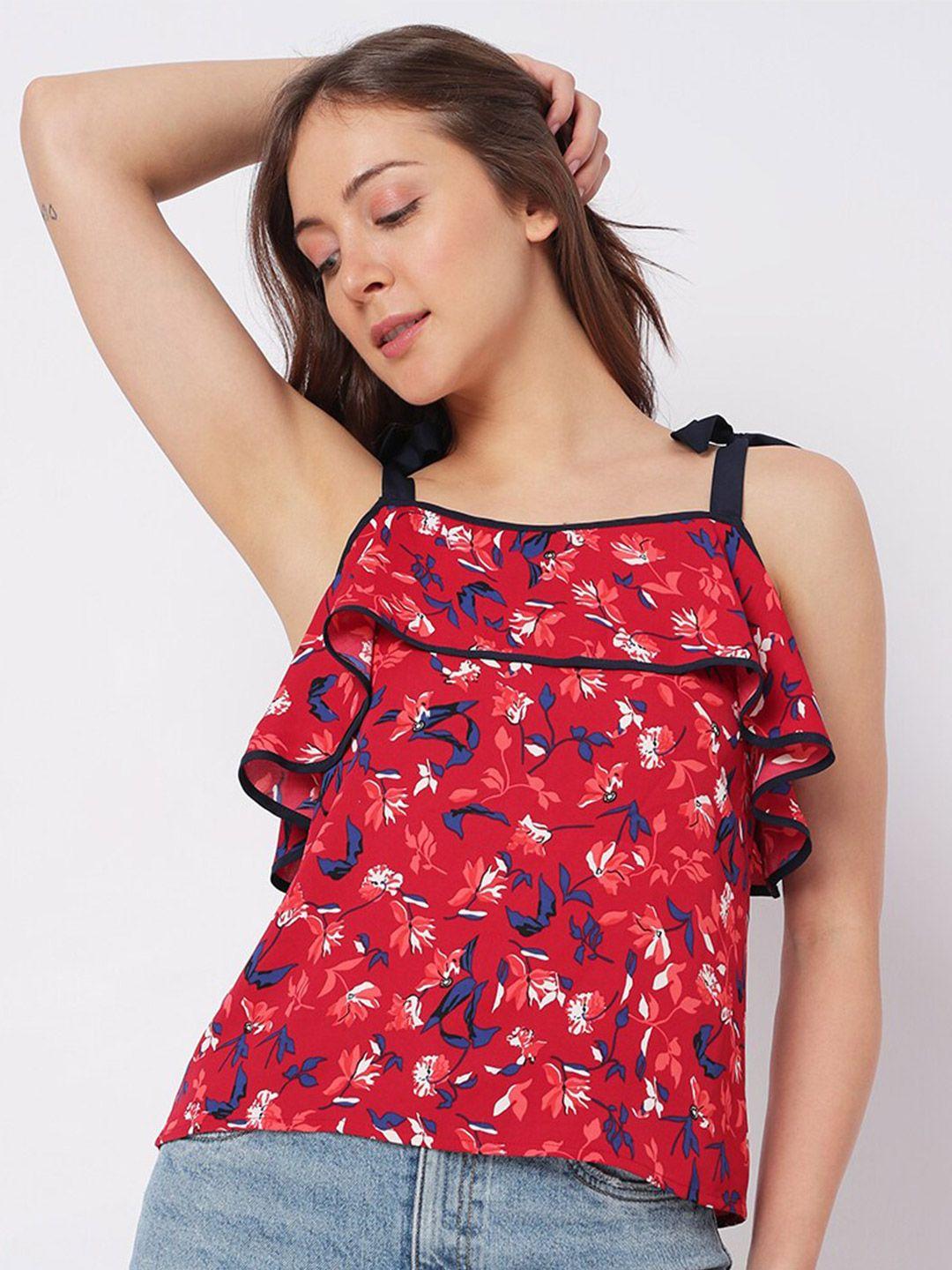 vero moda floral print ruffles top