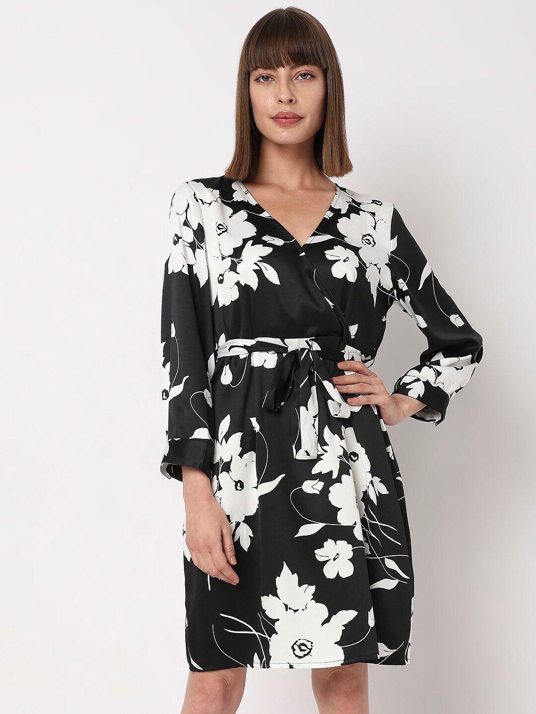 vero moda floral print wrap dress