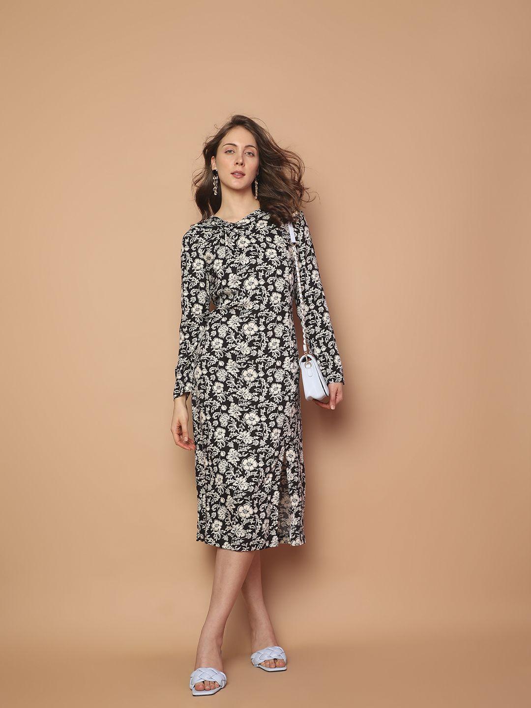 vero moda floral printed a-line midi dress