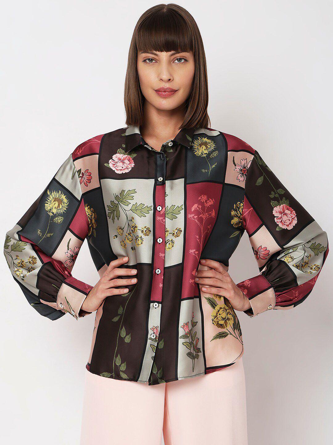 vero moda floral printed casual shirt