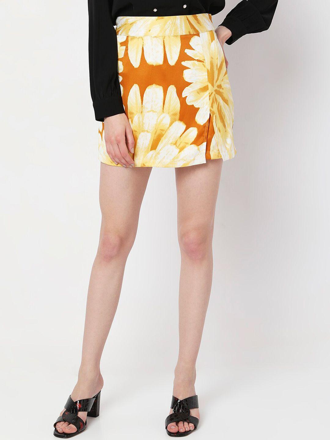 vero moda floral printed mini skorts