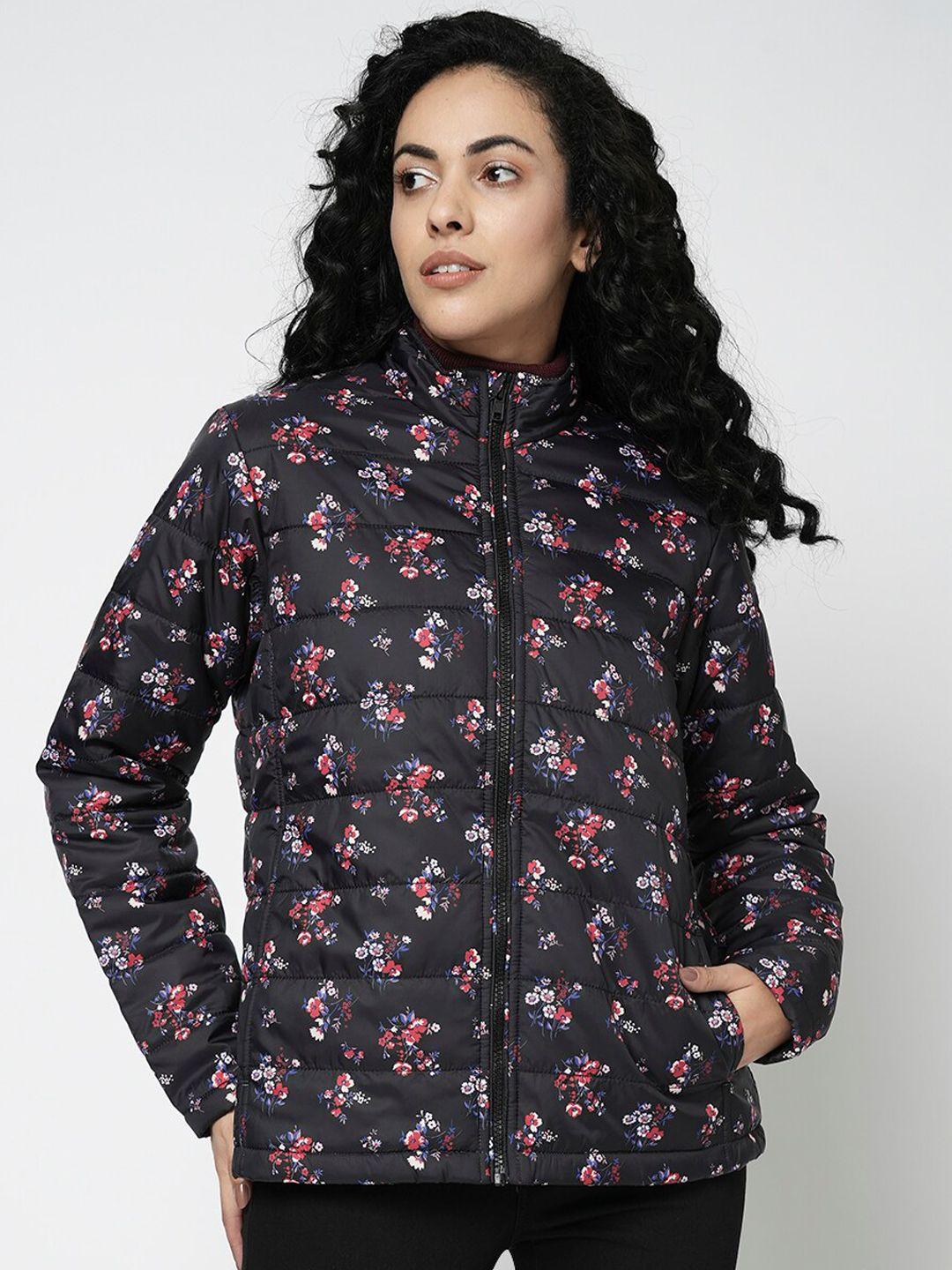 vero moda floral printed mock collar lightweight padded jacket