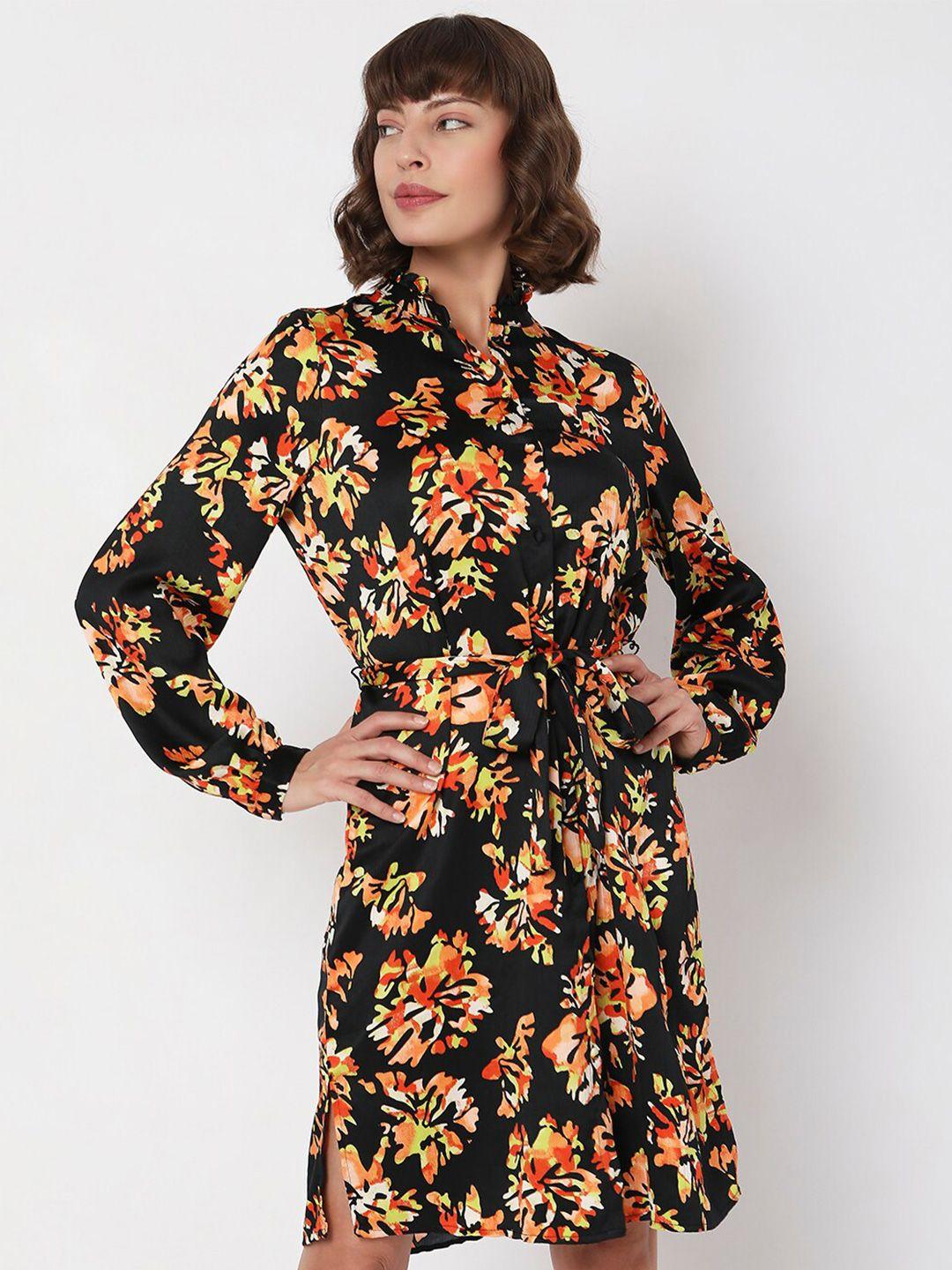 vero moda floral printed ruffled wrap dress