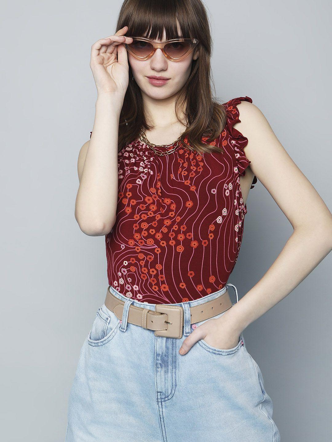 vero moda floral printed sleeveless top