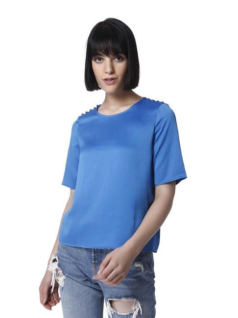 vero moda french blue regular fit top