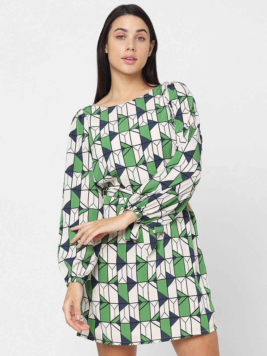 vero moda geometric print a-line dress