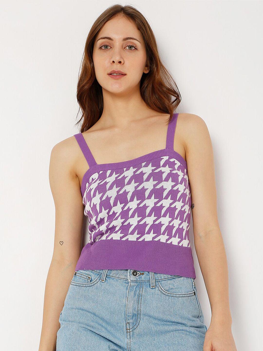 vero moda geometric print crop top