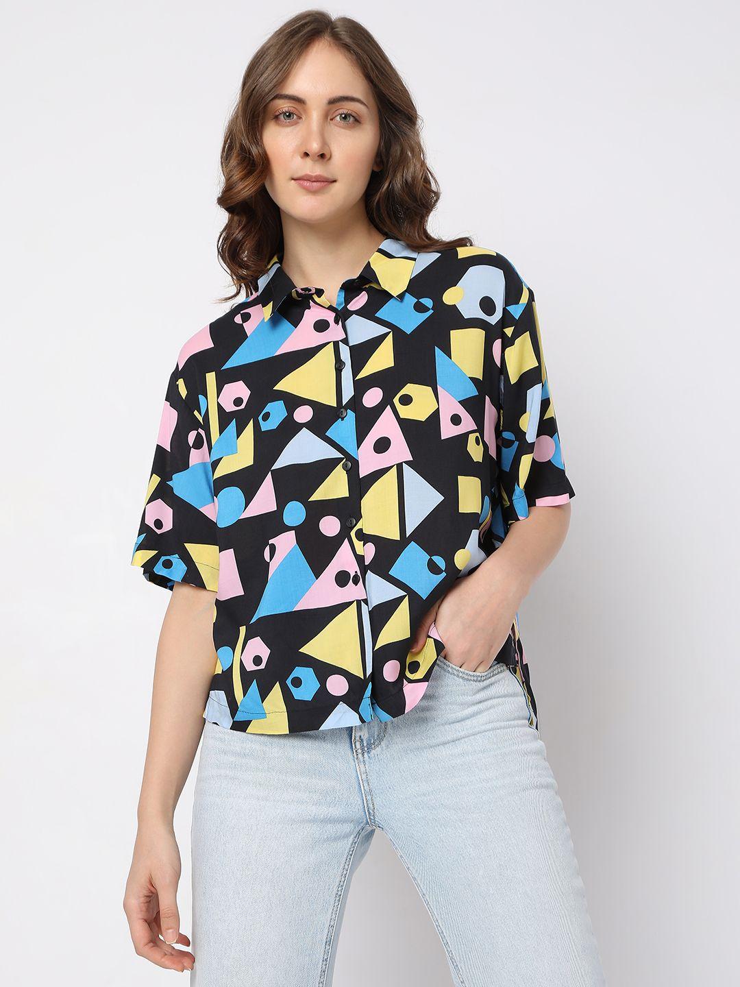 vero moda geometric printed casual shirt