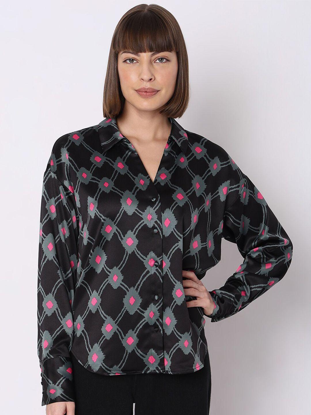 vero moda geometric printed casual shirt