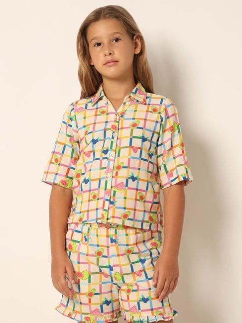 vero moda girl multicolor printed shirt