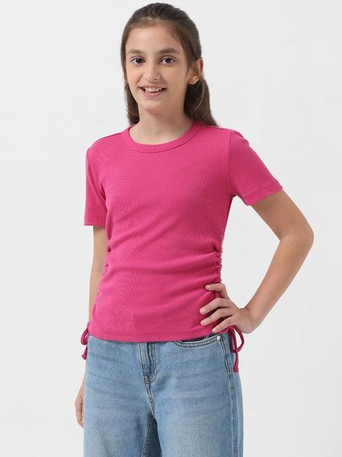 vero moda girl pink solid top