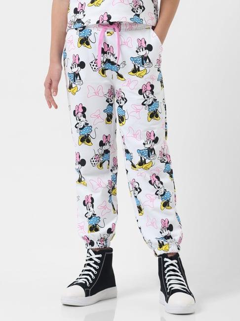 vero moda girl white printed joggers