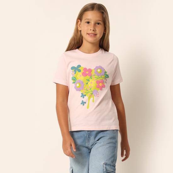 vero moda girls chenille embroidered t-shirt
