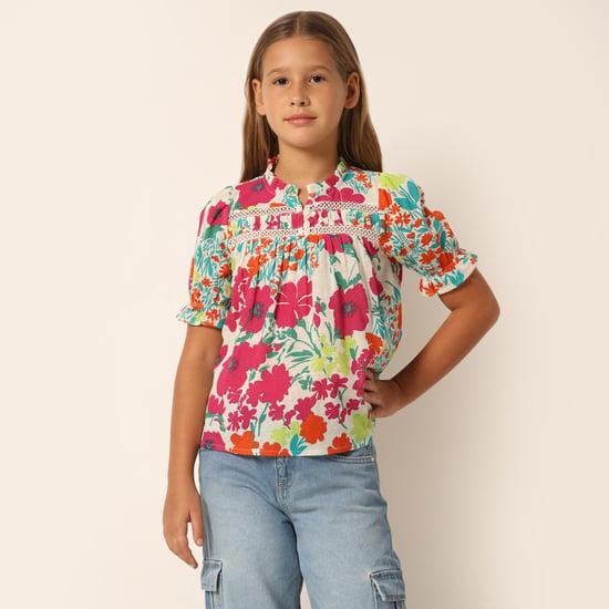 vero moda girls floral printed top