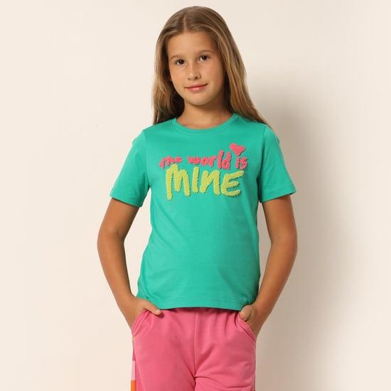 vero moda girls typographic applique t-shirt