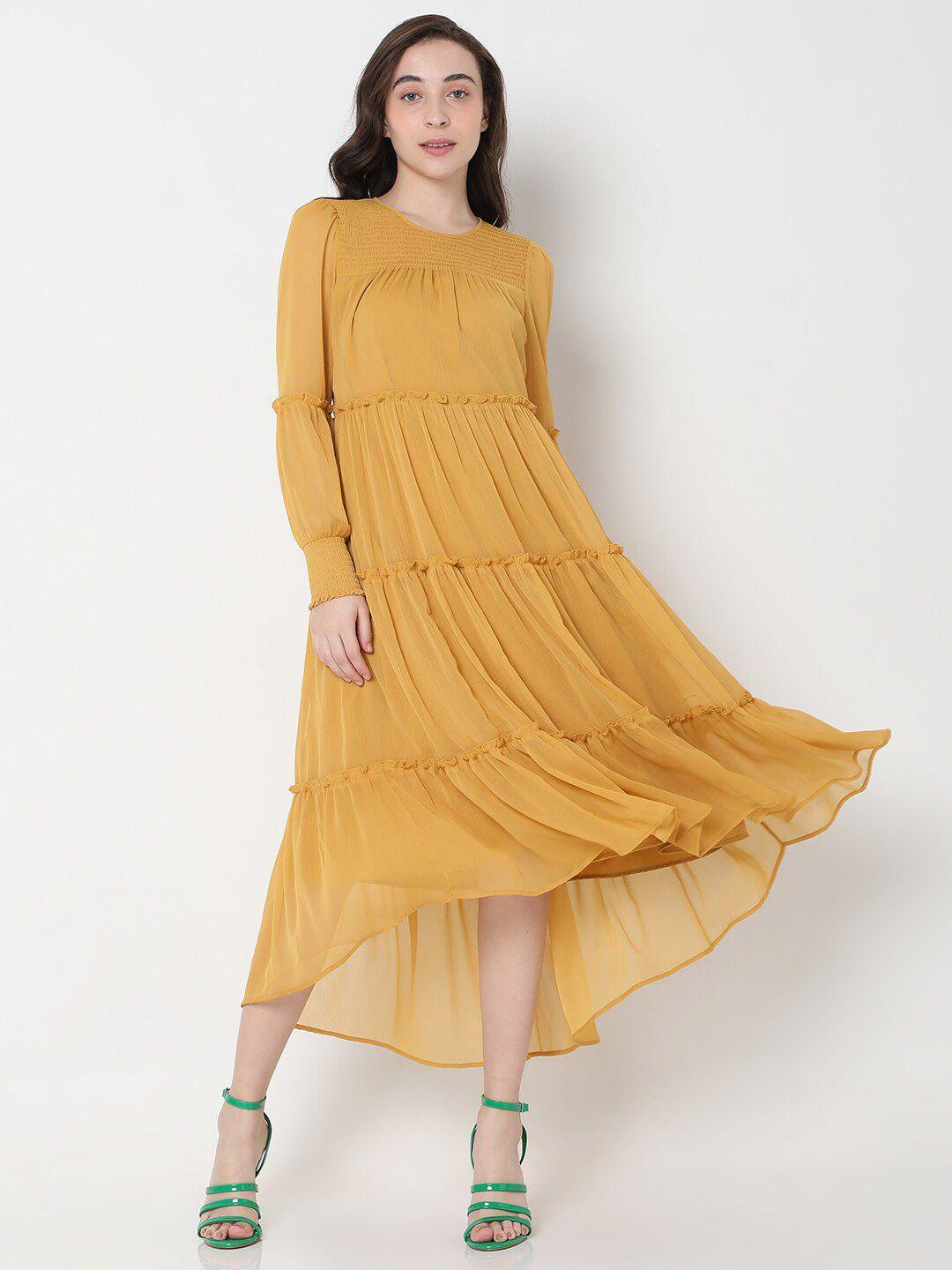 vero moda gold-toned maxi dress