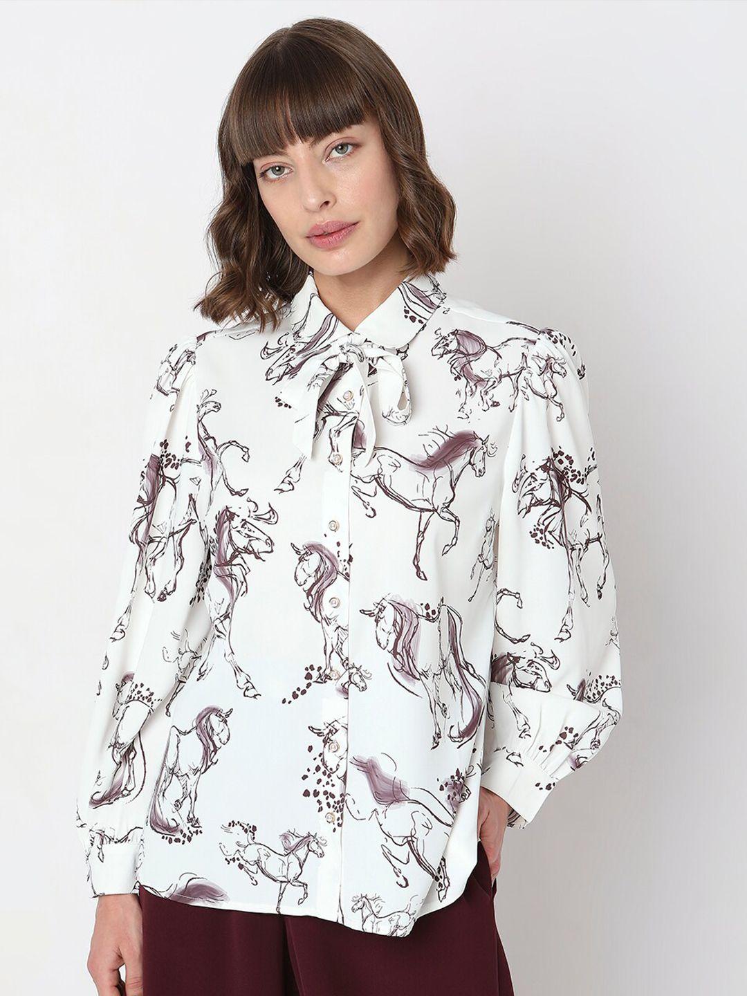 vero moda graphic printed casual shirt