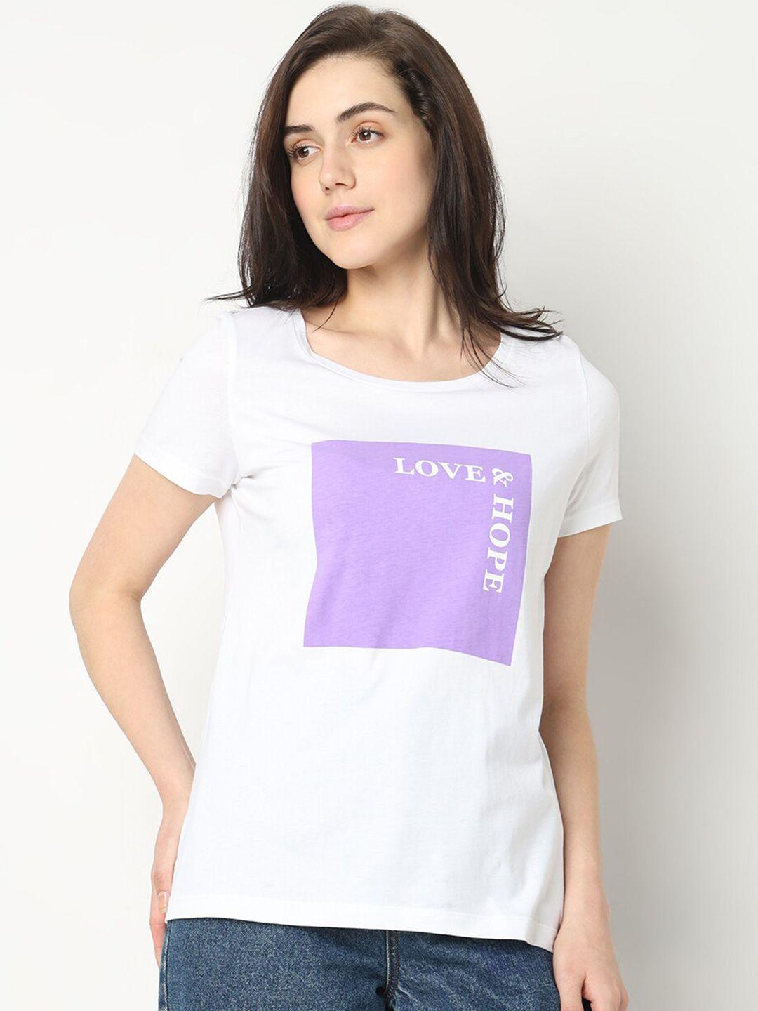 vero moda graphic printed short sleeves pure cotton t-shirt
