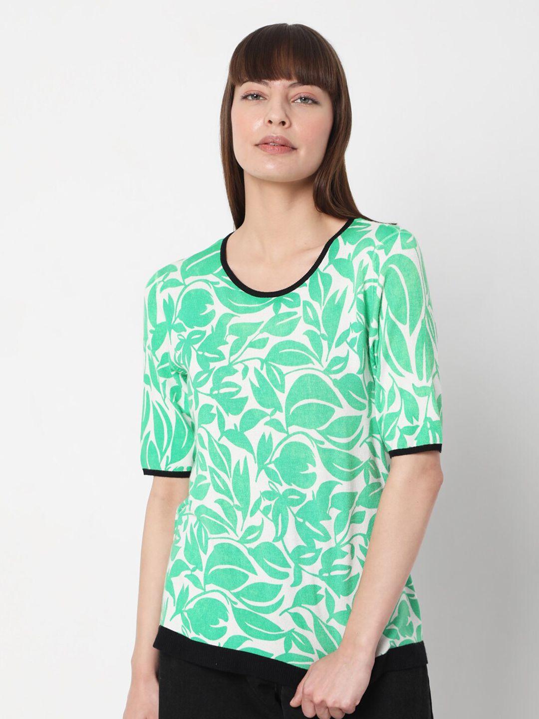 vero moda green floral print top