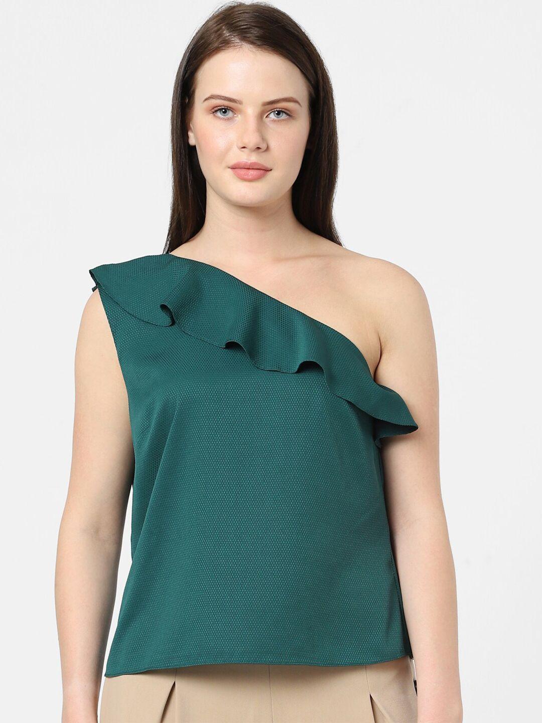 vero moda green one shoulder top