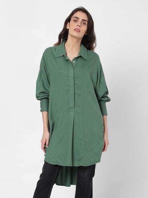 vero moda green regular fit shirt