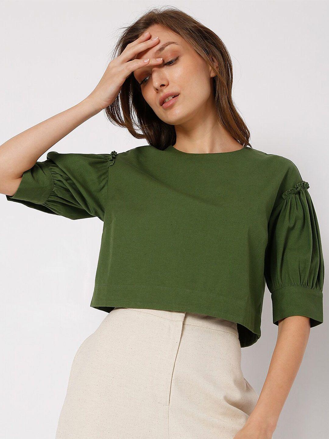 vero moda green regular top