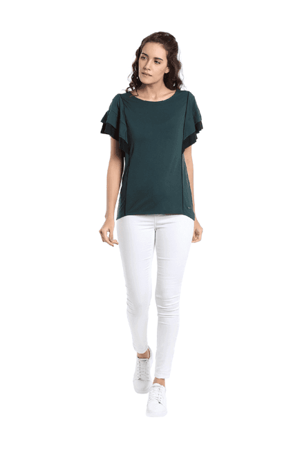 vero moda green relaxed fit top