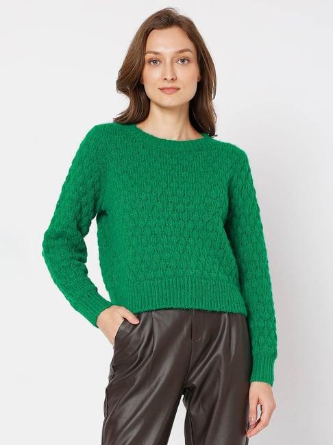 vero moda green textured sweater