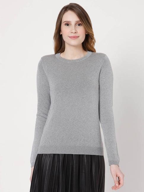 vero moda grey textured pullover