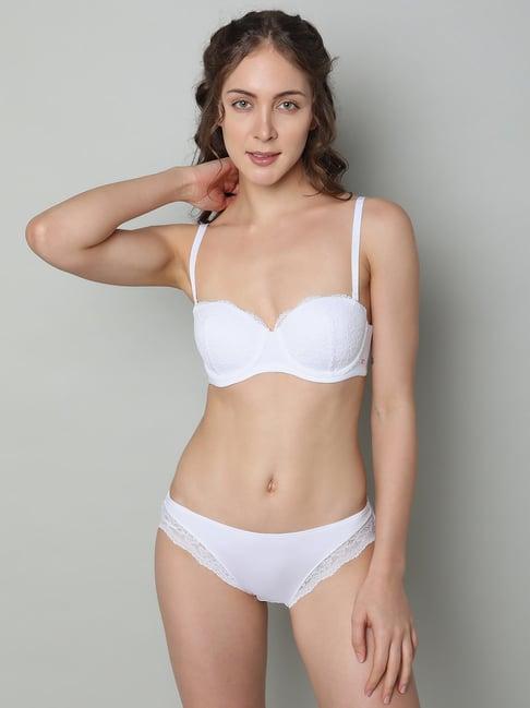 vero moda intimates white lace half coverage bra