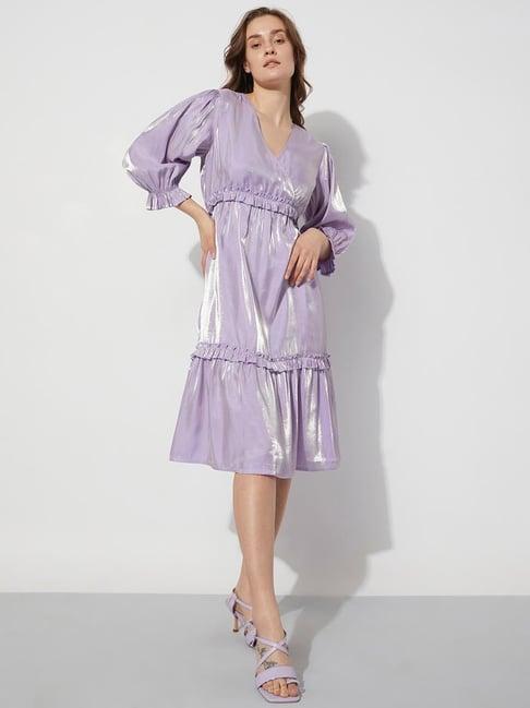 vero moda lavender regular fit midi dress