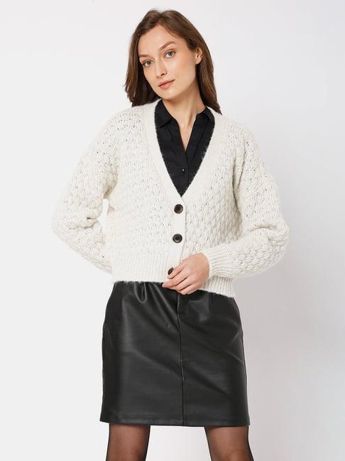 vero moda light beige textured cardigan