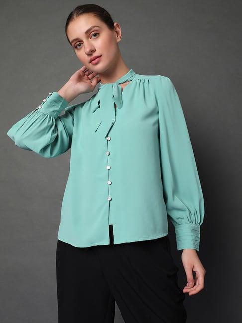 vero moda light blue regular fit shirt