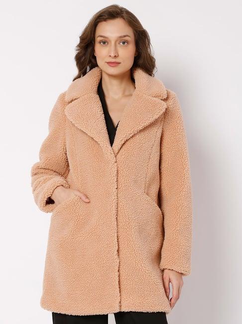 vero moda light brown solid jackets