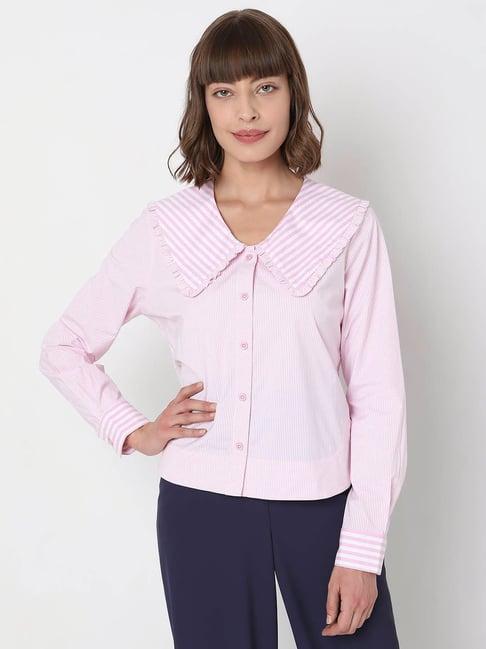 vero moda light pink striped shirt