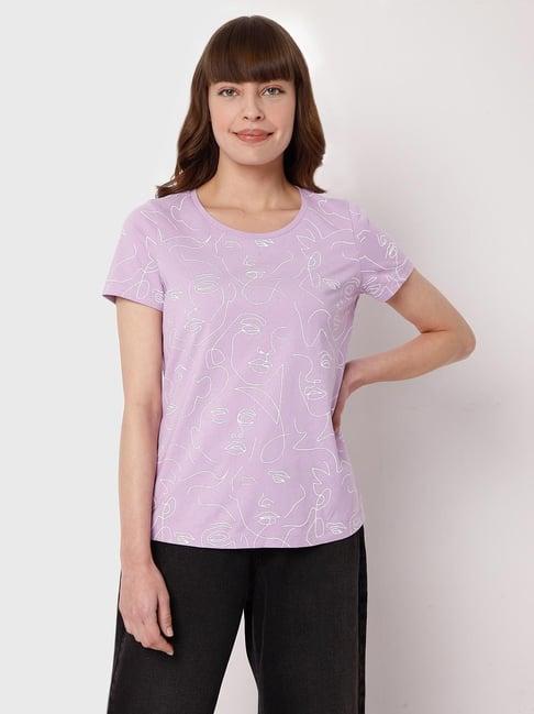 vero moda lilac printed t-shirt