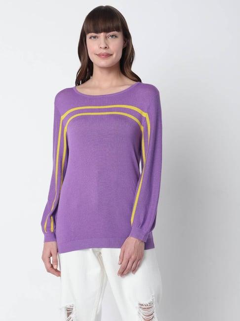 vero moda lilac striped sweatshirt