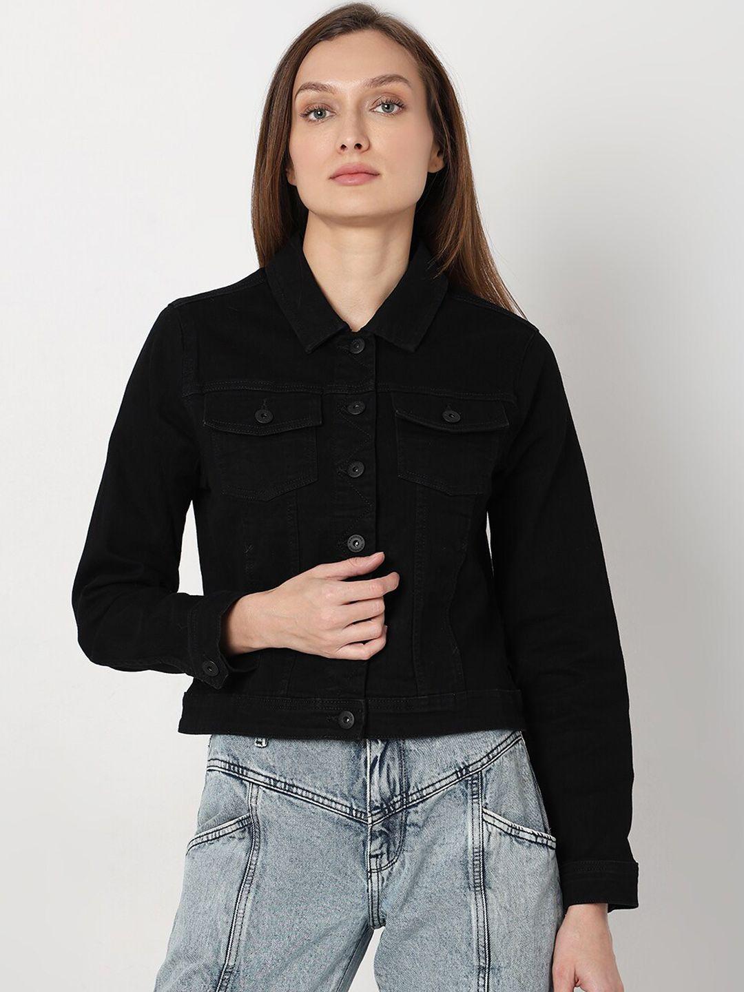 vero moda long sleeves lightweight denim jacket