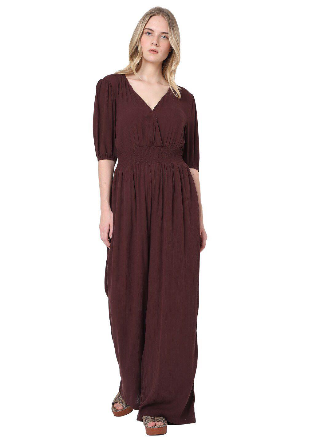 vero moda maroon basic jumpsuit