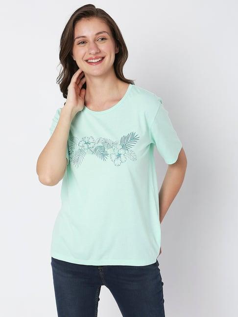 vero moda mint green floral print t-shirt